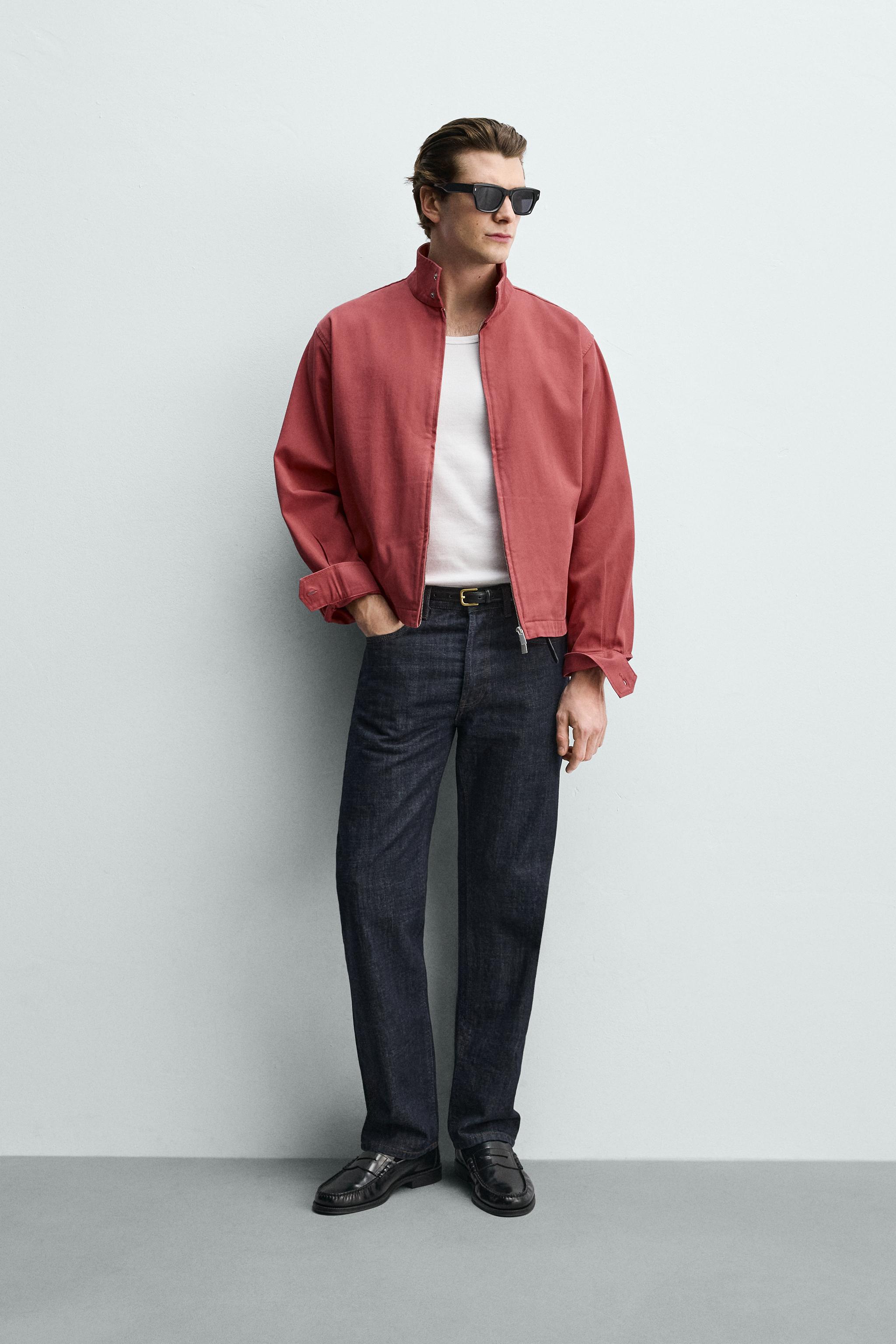 BLOUSON REGULAR FIT EN COTON LAVÉ